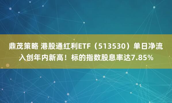 鼎茂策略 港股通红利ETF（513530）单日净流入创年内新高！标的指数股息率达7.85%
