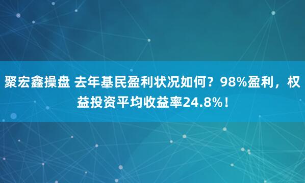 聚宏鑫操盘 去年基民盈利状况如何？98%盈利，权益投资平均收益率24.8%！
