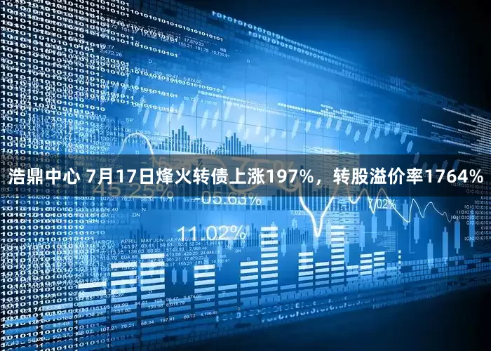 浩鼎中心 7月17日烽火转债上涨197%，转股溢价率1764%